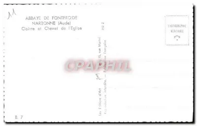 Abbatia Fontfroide — Klasztor i Przedsionek kościoła — Wydawnictwo Sztuki, Narbonne — Rewers