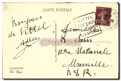 VITTEL — AVEŃS AMBROISE BOULOUIMIÉ — wydawca Braun & Cie, Malhouse-Dornach — Rewers
