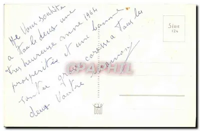 Bouquet de fleurs et sabots — Série 124 — Éditeur Fortunet Paris — Verso