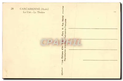 Carcassonne (Aude) — A Cidade — O Teatro — Les Éditions d'Art Yvoll, Paris — Verso