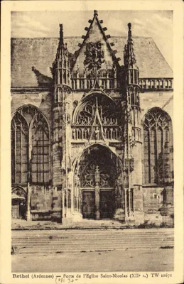 Rethel (Ardennes) — Porta da Igreja de São Nicolau (século XII) — TW 10671