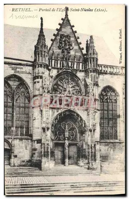 Rethel — Portal da Igreja de São Nicolau (1510) — Wilmet, editor, Rethel.