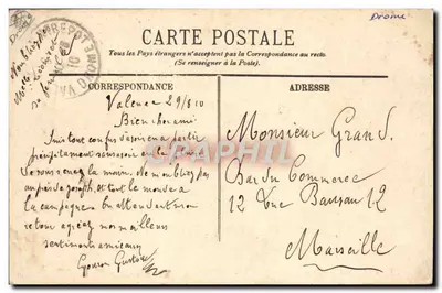 Valence — Ruinas de Crussol — LL. — Editor LL, n°59 — Reverso