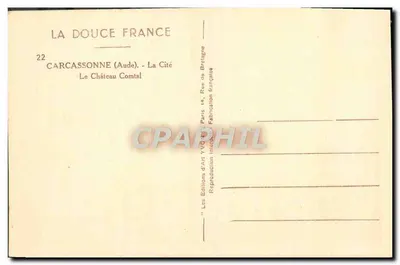 Carcassonne (Aude) — Il Castello Comtale — Éditions d'Art Yvon — Verso