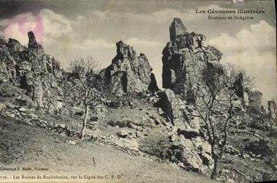 Bilhete postal antigo Cévennes Arredores de Sainte Agrippée