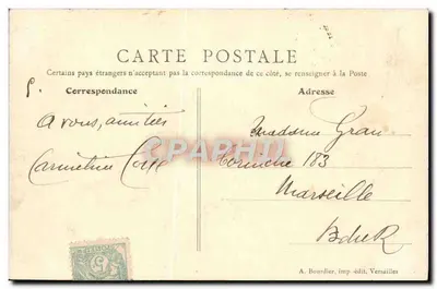 Palácio de Versalhes — Galeria das Batalhas — A. Bourdier, imp.-edit. Versalhes — Verso
