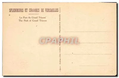 Il Parco del Grand Trianon — Versailles — Edizione d'Arte YVON, n°9 — Verso
