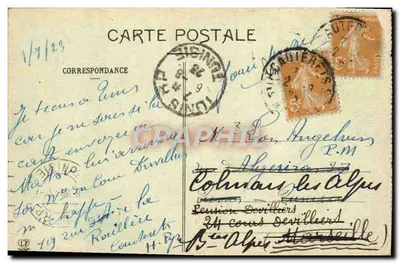 Stara pocztówka Cauterets Miasto Dolina Cambasque i Monne — Rewers