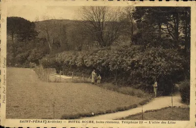 Saint-Péray (Ardèche) — Hotel Roche, banhos resinosos — Avenida dos Lilases — Foto Paul Jacquin — Valence