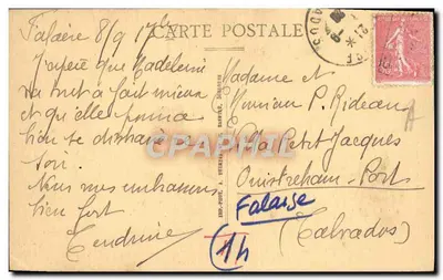 Falaise — Abside da Igreja de São Gervásio — Editor G. Metton, Livreiro-Editor — Verso