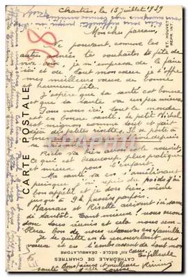 Wnętrze katedry Chartres — widok kolumnad — Wydawca: HOUVET, REPR. INT. — Rewers