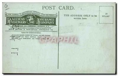 Boleto de seguro de viajero — Railway Passengers Assurance Company — N° 5688 — Reverso