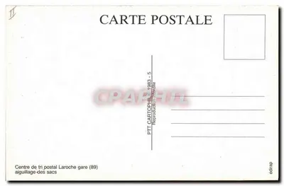Centro de triagem postal Laroche estação — direcionamento dos sacos — CPAPHIL 1983 — Verso