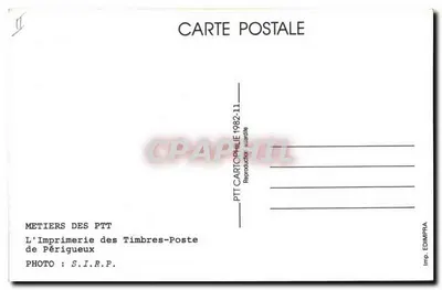 Druckmaschine der Post in Périgueux — PTT — S.I.R.P. — Rückseite