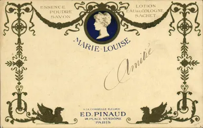 Marie-Louise — advertising card for beauty products — Ed. Pinaud, 18, place Vendôme, Paris