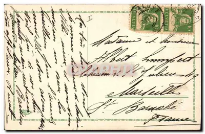 Crianças diante de um projetor — cena de Natal — carta postal suíça — Verso