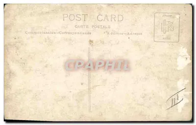 Trois passagers dans un avion biplan — vue de Paris avec la Tour Eiffel — éditeur C.5 — Verso