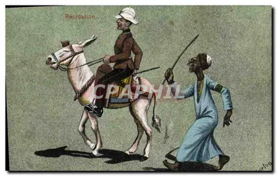 Recriação — Soldado em jumento com guia — The Cairo Postcard Trust, série 38, n° 3751