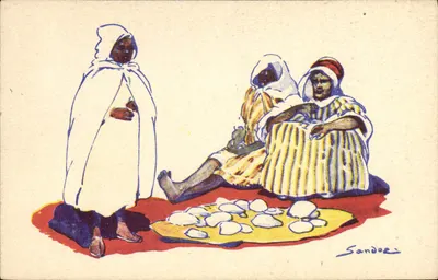 Cena de vida — mulheres e crianças em trajes tradicionais — Sandoei