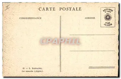 Os nômades — Argélia — Éditions d'Art d'Or Alger, n°21 — Verso