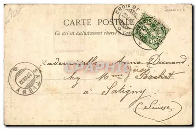 Mulher em traje savoês — Samoëns — Piltier, fot.-édit., Annecy, n° 221 — Verso