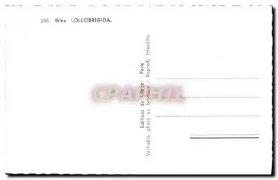 Gina Lollobrigida — portret — Éditions du Cible, Paryż, nr 208 — Rewers