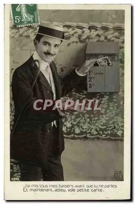 Homme à moustache devant boîte aux lettres — éditeur IMT I.L. n°2255
