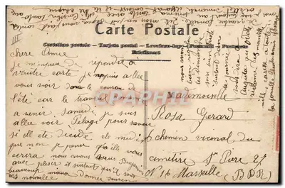 Lenguaje de los Sellos — Tarjeta postal decorativa con sellos franceses y foto de una joven mujer — JAK PARIS — Reverso