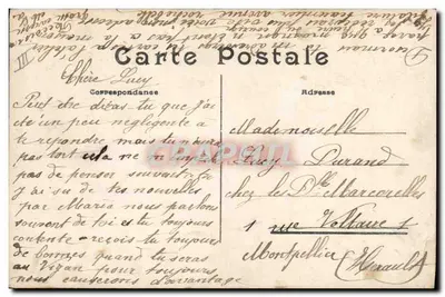Linguagem dos selos — Carta postal decorativa com selos franceses e texto amoroso — editor PHOTO — Verso