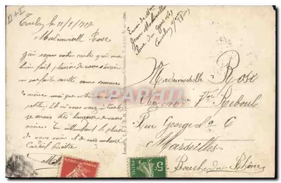 Stara pocztówka Poczta Wojskowa Język pieczęci Militaria — Rewers