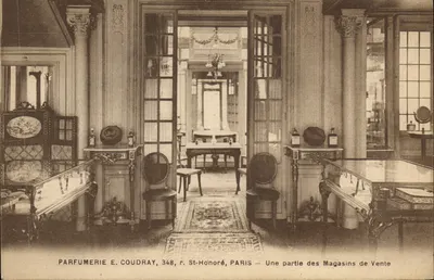 Perfumaria E. Coudray — 348, rua St-Honoré, Paris — Uma parte dos Lojas de Venda