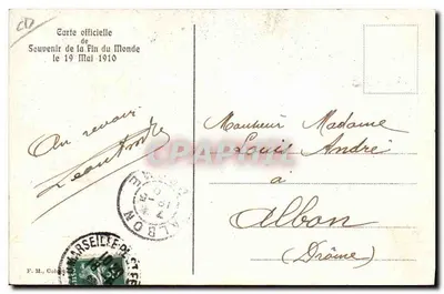 Fim do Mundo — Lembrete do 19 de Maio de 1910 — Editor não visível — Verso
