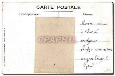 Motorisiertes Flugzeug — Kind in der Kabine — G. Gossens, Paris — Rückseite