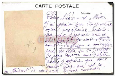 Retrato de criança — Correspondência — G. Gossens, Déposé, Paris — Verso
