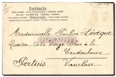 Souvenir du 14 Juin 1905 — portrait d'homme encadré de violettes et de fleurs roses — éditeur T. Photo — Reverso