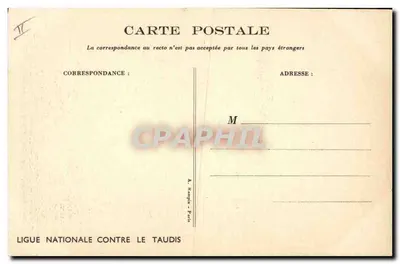 Kind in einem Krankenbett — Illustration — Ligue Nationale Contre le Taudis — Rückseite