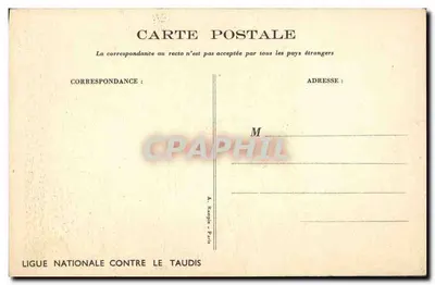 Enfant à l'hôpital — scène d'hôpital — Ligue Nationale Contre le Taudis — Verso