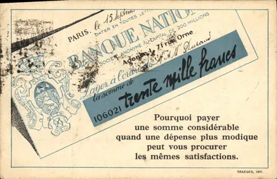 Banque Nationale — Publicité pour services financiers — Agence de Paris