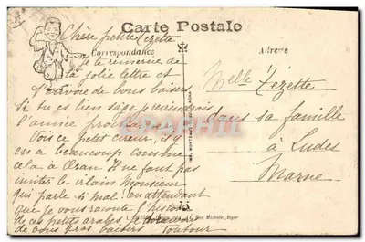 Escena en un café en Argel — caricatura de Chagny — editor B. Buoch Michelat, Argel — Reverso