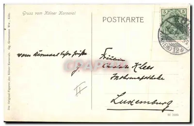 Capitano dell'Artiglieria a Fuoco — Saluti dal Carnevale di Colonia — editore non visibile — Verso