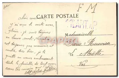 Artillero carregando um Canhão em seu Carro de Apoio — Imp. Pap. Chautard, Briangon — Verso