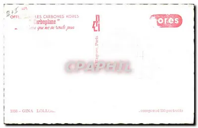 Gina Lollobrigida — portret — Les Carbonés Kores, n°1056 — Rewers
