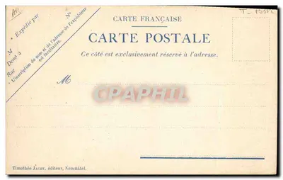 Carta postal de amor — Timothée Jäcor, Neuchâtel — Verso