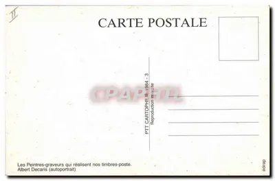 Autoretrato de Albert Decaris — reprodução impressa — editado por éd'rap — Verso