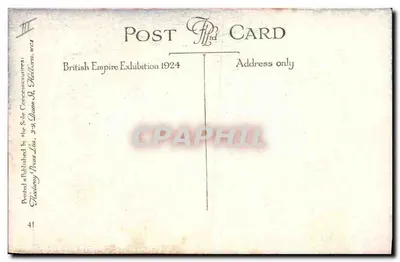 Parco di divertimenti — Esposizione dell'Impero Britannico 1924 — Stampa effettuata da Sale Concessionaires — Verso