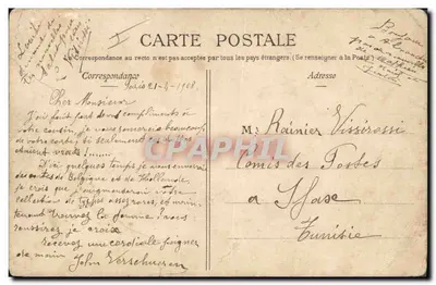 Bilhete postal antigo Fantasia Surrealismo Homem — Verso