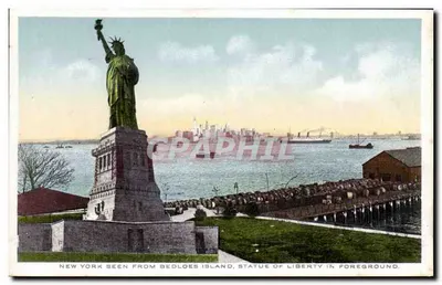 Statue of Liberty — vue de Bedloe's Island — Photochrome G&S New York n°2321