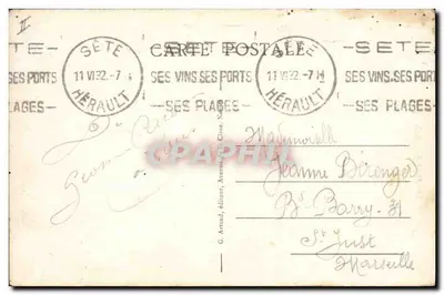 Sète — łódki rybackie na Quai de la Santé — G. Arnaud, wydawca, n°57 — Rewers