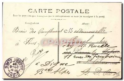 Toulon Mourillon La Mitre e o porto de Abri — Bilhete postal antigo n°144 — editor não visível — Verso