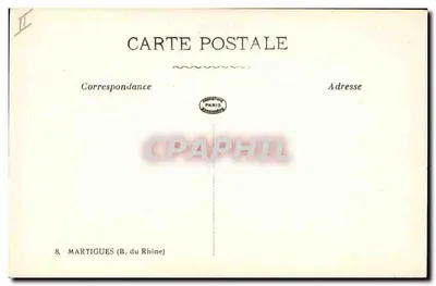 Martigues (B. du Rhône) — widok portu z jachtem — n°8 — Rewers